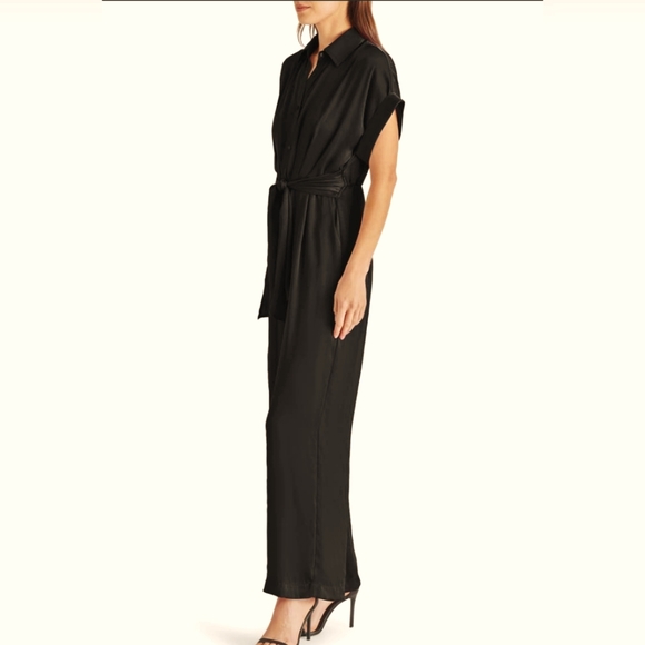 Tori Tie Waist Wide Leg Satin Jumpsuit - Picture 3 of 15
